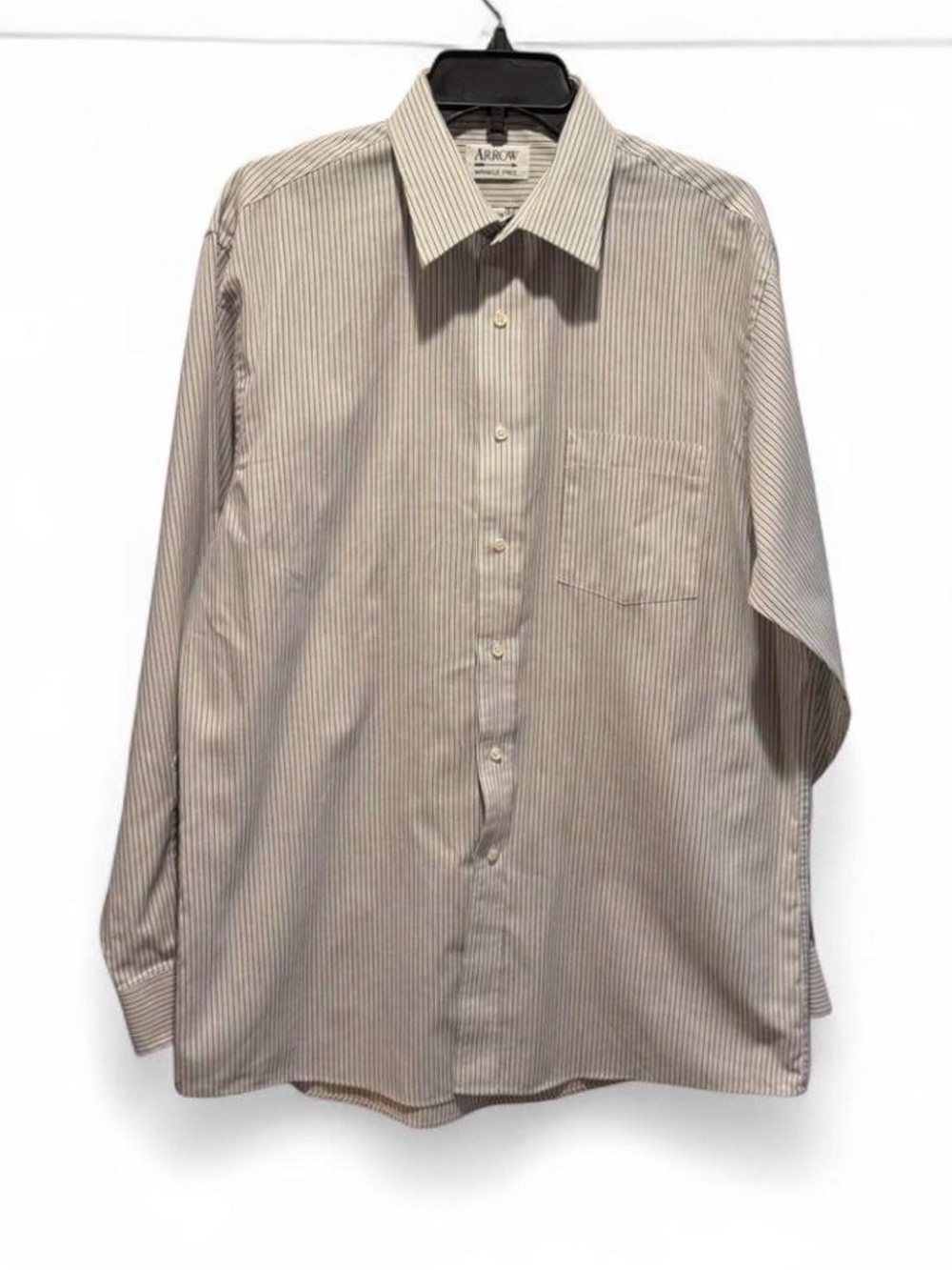 Arrow Men’s Black and White Pinstripe Dress Shirt